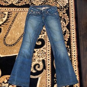 True religion lowrise flare leg jeans 24